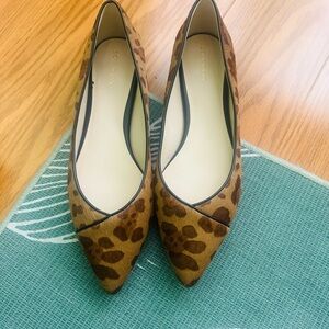 Cole Haan Leopard-Print Pointed Toe Flats in Brown and Black